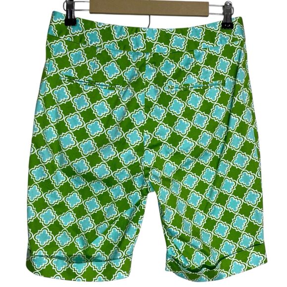 Skirtin Around Shorts Womens 8 Pink Green Bermuda Preppy Coastal Country Club - Picture 10 of 15